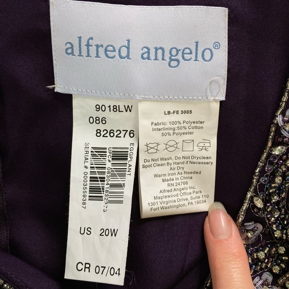 Alfred Angelo Mother of the Bride Beaded Eggplant Kaftan Gown 9018LW (Size 20W) - Picture 10 of 12